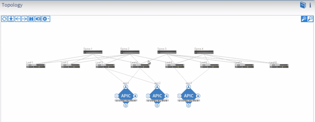 Топология сценария в консоли Cisco APIC